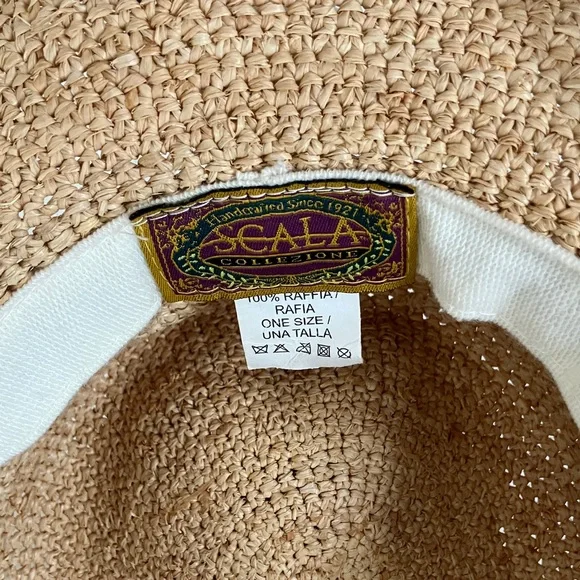 Scala Natural Straw Wide-Brim Hat with Brown Chin Cord - Picture 2 of 5